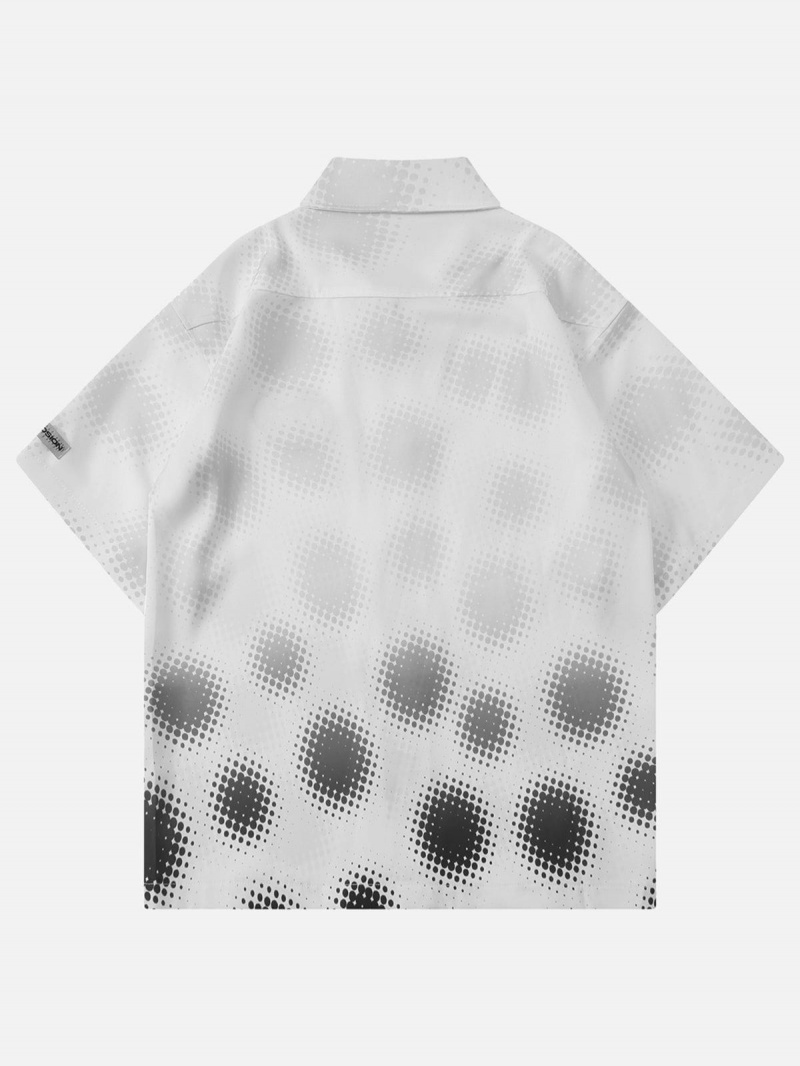 Chemise à Manches Courtes Aelfric Eden Gradient Spot Embroidered Blanche | DGK-71058456